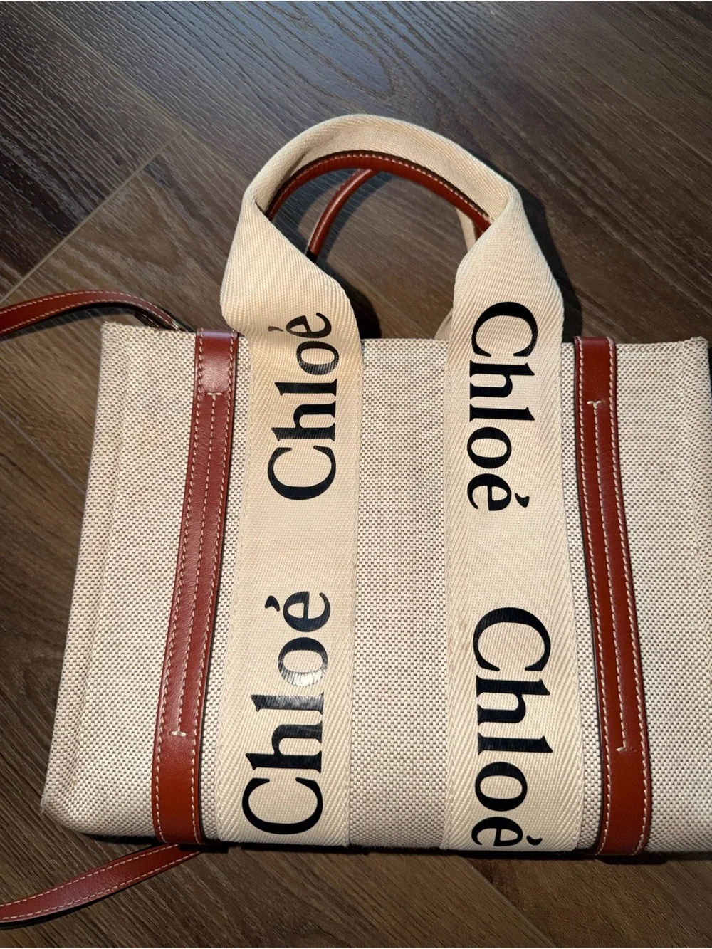 Chloe Woody Small Logo Tote